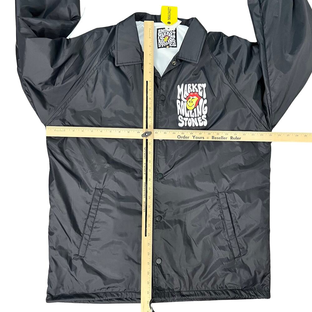 Rolling Stones x Smiley Market Black Lips Windbreaker Jacket size 2X NEW Tags - Picture 8 of 16